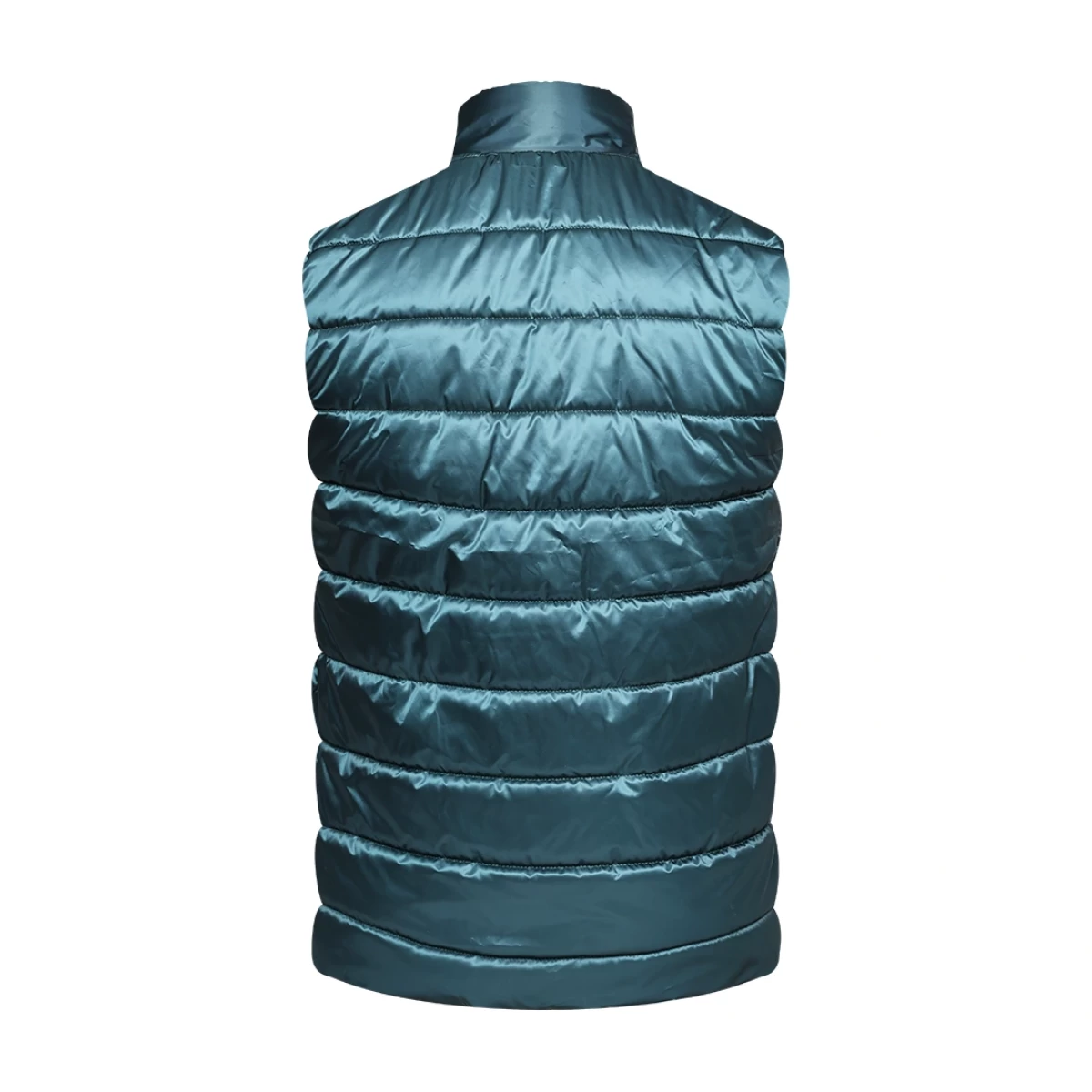 Black Classic Puffer Half Jacket by KTM CTY, sleeveless quilted vest with stand collar, full front zip and side pockets 1