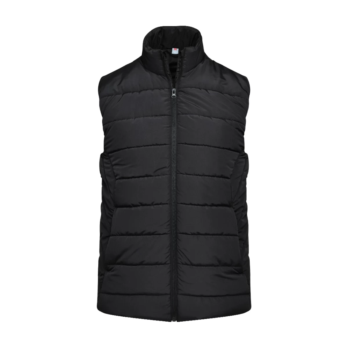 Classic Puffer Half Jacket – Black Quilted Sleeveless Winter Jacket with High Collar and Front Zip