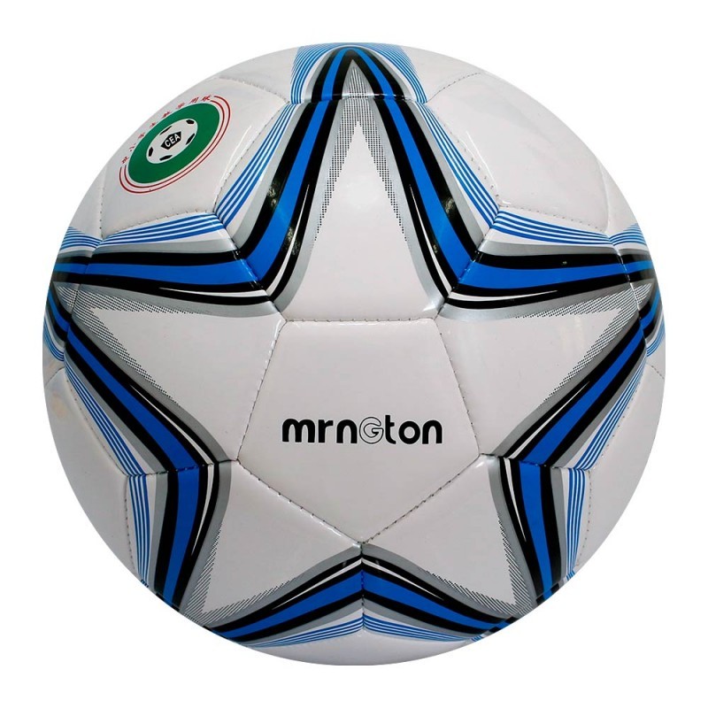 A white Grassroot football featuring custom black panels—including one with a speckled pattern and silver geometric striped borders 0