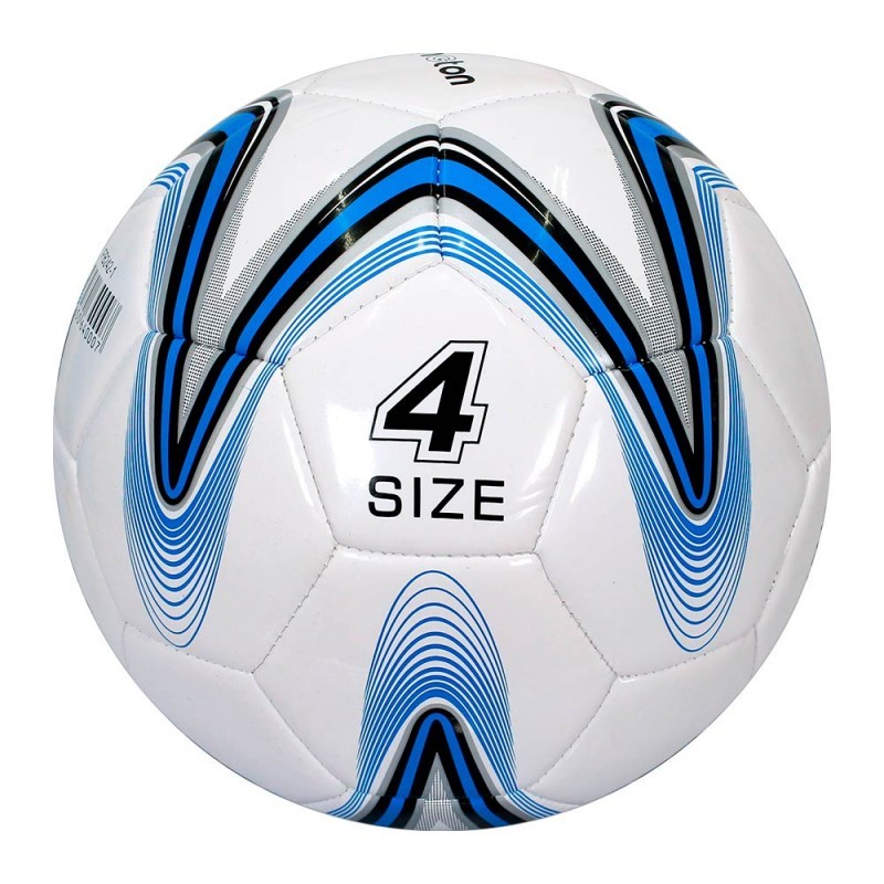 A white Grassroot football featuring custom black panels—including one with a speckled pattern and silver geometric striped borders 1