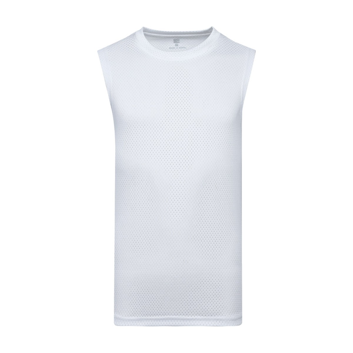 Front View of white tanktop or sandoo, a summer wear