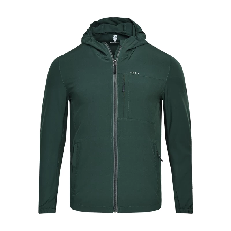 KTM CTY Green Windbreaker Windcheater Jacket with Hood and Full-Zip Design with Chest Pocket 1