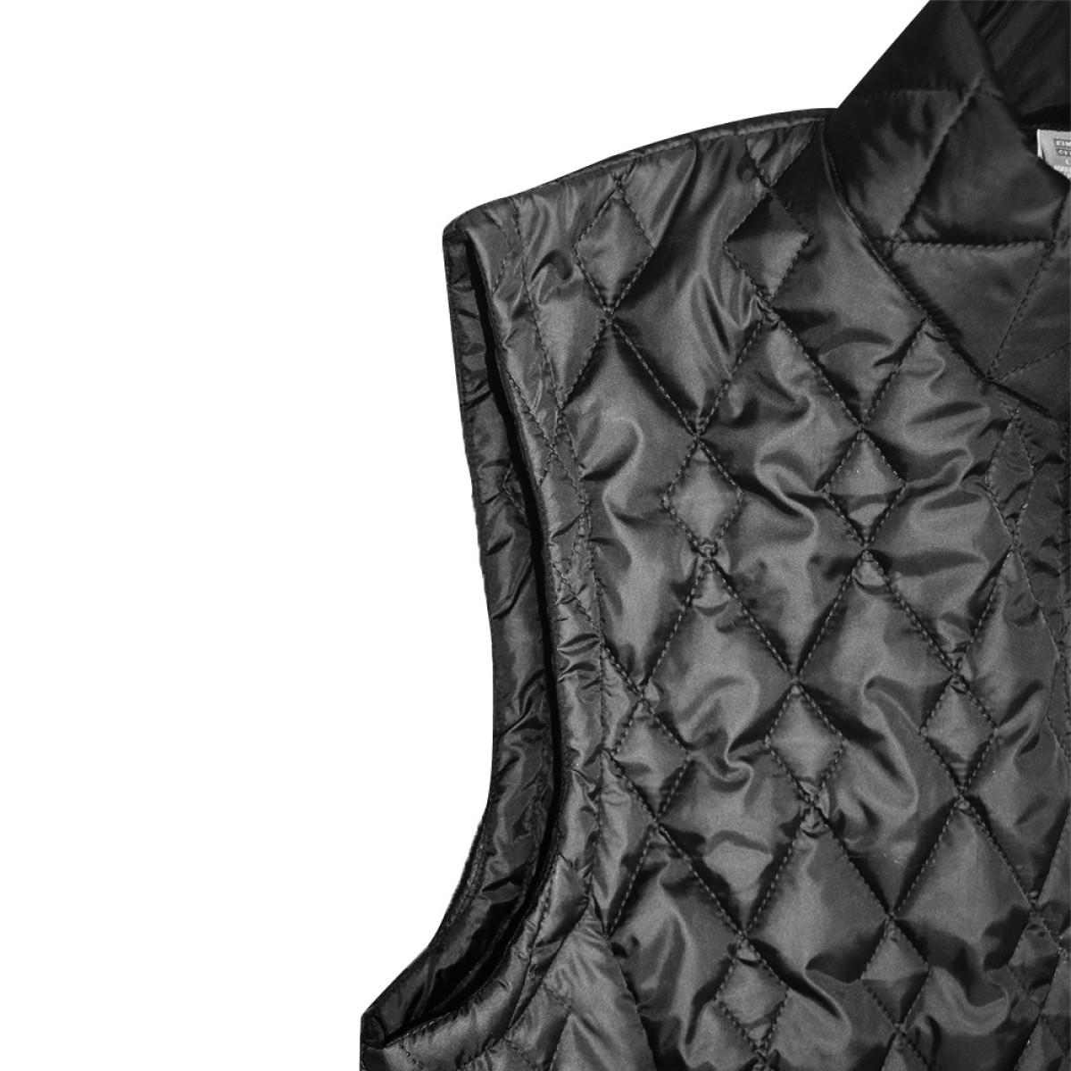 female model wearing women's ktm cty bella quilted polyfiber half jacket and holding on collars 1