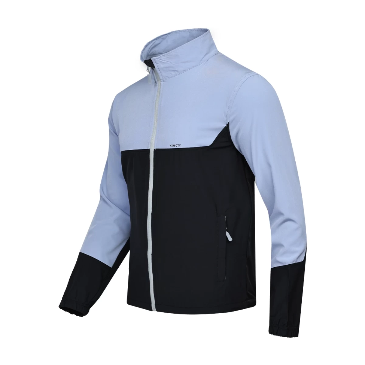 KTM CTY Green and Navy Color-Block Windcheater Jacket with Full-Zip Front and Stand Collar 3