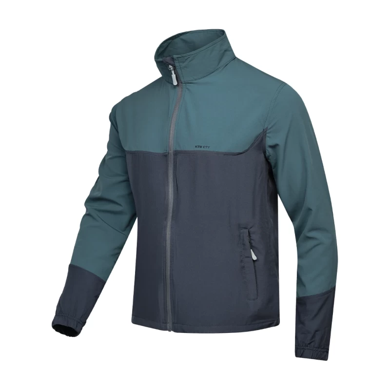 KTM CTY Green and Navy Color-Block Windcheater Jacket with Full-Zip Front and Stand Collar 5