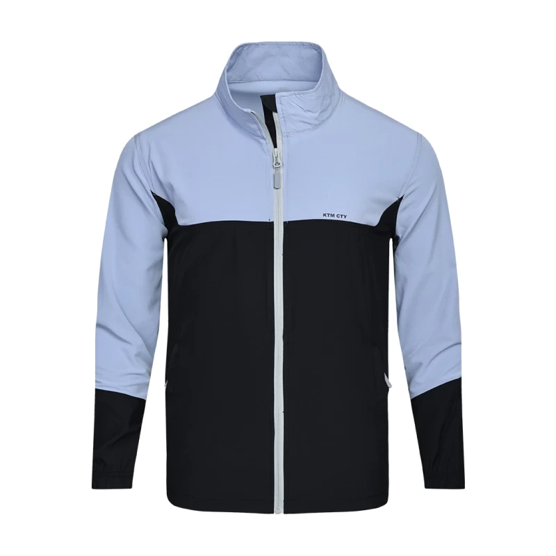 KTM CTY Green and Navy Color-Block Windcheater Jacket with Full-Zip Front and Stand Collar