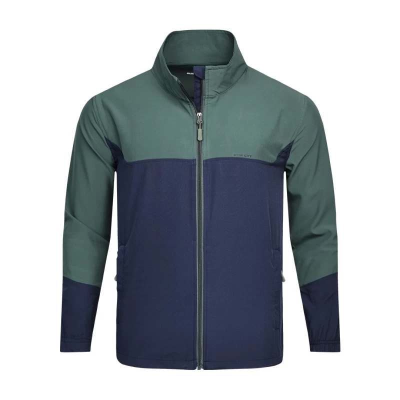 KTM CTY Green and Navy Color-Block Windcheater Jacket with Full-Zip Front and Stand Collar 0