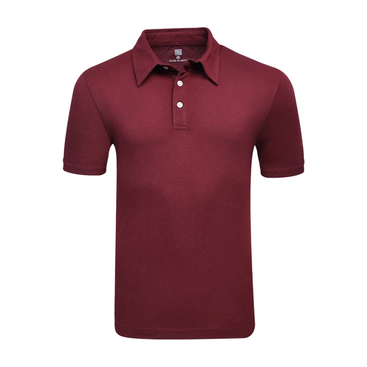A male and female model wearing matching maroon KTM CTY polo tshirts and sunglasses, standing confidently against a white background. The female model is resting her arm on the male model's shoulder 1