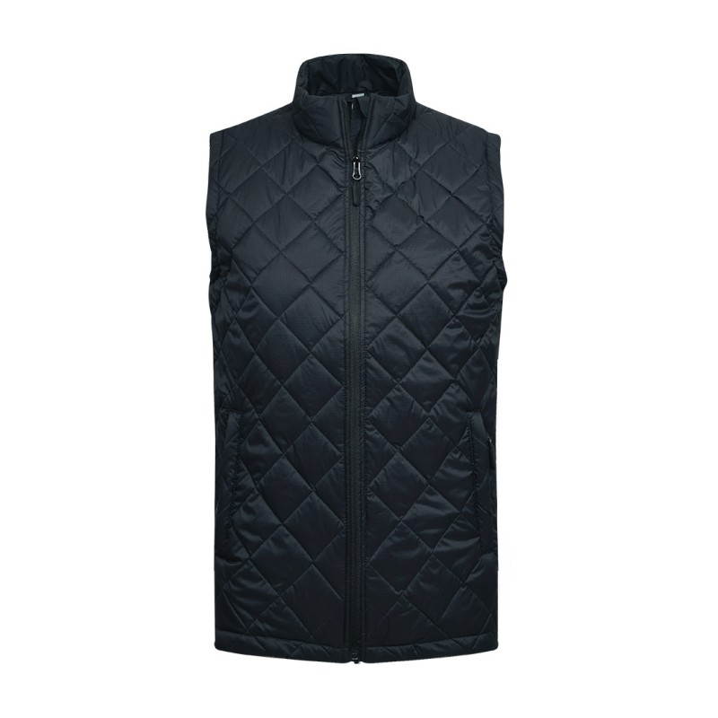 KTMCTY Black Quilted Half Jacket with High Collar and Full Zip Front for Winter Wear