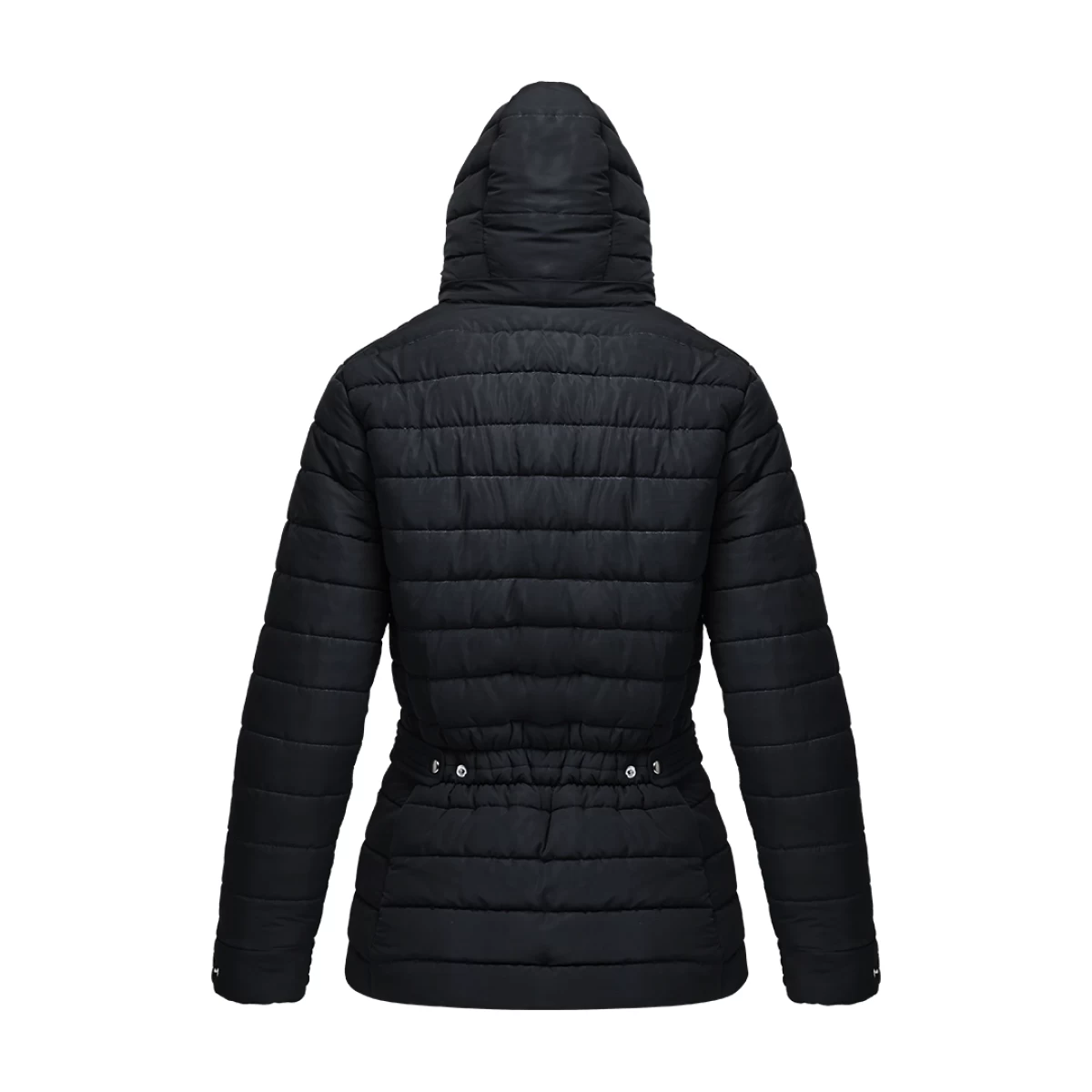 KTM CTY Stella Template Parka Jacket in black with hood and quilted design for winter wear 0