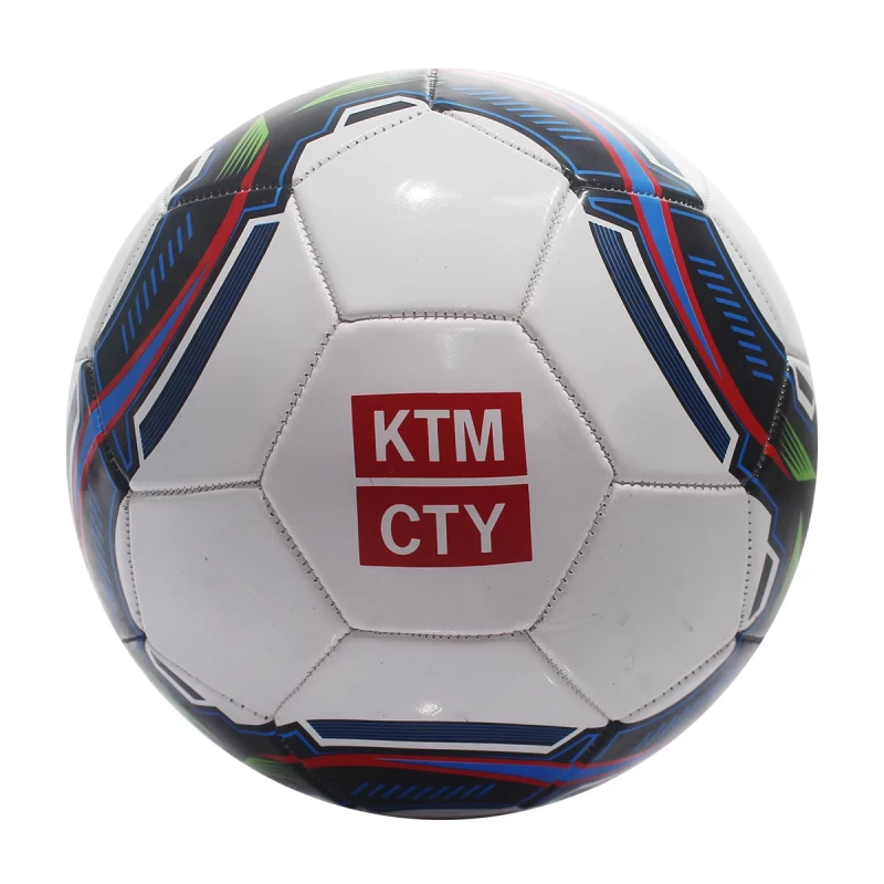 KTM CTY branded football training ball, white and blue design
