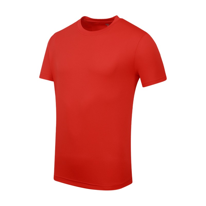 A vibrant red Unisex Half Sleeve crew neck t-shirt featuring a standard fit and a completely blank, solid color design for versatile casual styling. 4
