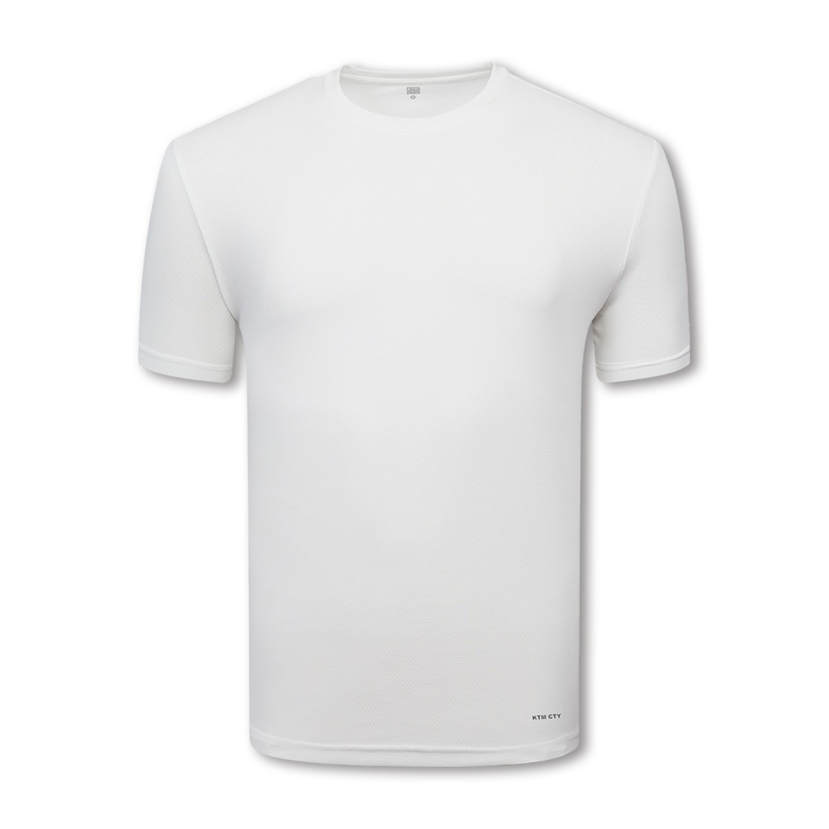 A solid white KTM CTY Unisex Half Sleeve crew neck t-shirt featuring a clean, minimalist design with a small discreet logo on the bottom hem. 0